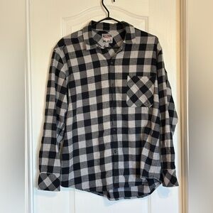 Women’s Black and Gray Checkered Shirt